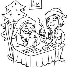 Père Noël et maman Noël à imprimer - Coloriage - Coloriage FETES - Coloriage NOEL - Coloriage PERE NOEL - Coloriages PERE NOEL