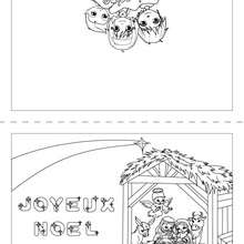 Coloriage carte Joyeux Noël crèche - Coloriage - Coloriage FETES - Coloriage NOEL - Coloriage CARTES DE VOEUX NOEL - Coloriage CARTE DE VOEUX NOEL GRATUIT