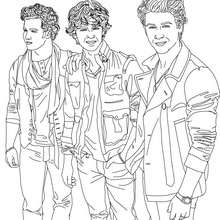 Coloriage Jonas Brothers à imprimer - Coloriage - Coloriage DE STARS - Coloriage JONAS BROTHERS - Coloriage THE JONAS BROTHERS