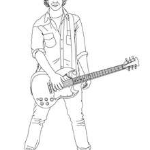 Coloriage Nick Jonas à la guitare