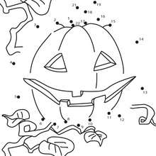Jeu de points à relier : Citrouille d'Halloween