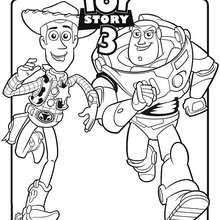 Coloriage Disney : Toy Story 3 - Woody et Buzz