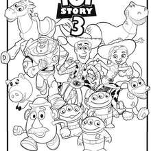 Tous les personnages de Toy Story 3 à colorier - Coloriage - Coloriage DISNEY - Coloriage DISNEY TOY STORY