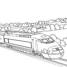 TGV à colorier - Coloriage - Coloriage VEHICULES - Coloriage TRAIN - Coloriages TRAINS