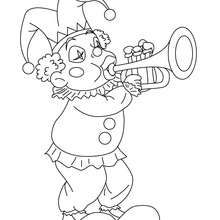 Bouffon trompette du carnaval à colorier - Coloriage - Coloriage FETES - Coloriage CARNAVAL - Coloriage PERSONNAGES CARNAVAL