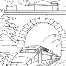 Coloriage : Thalys sous le pont à colorier