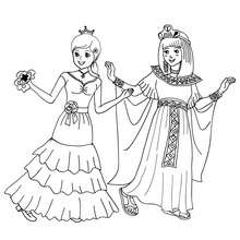 Coloriage costume carnaval reines - Coloriage - Coloriage FETES - Coloriage CARNAVAL - Coloriage CARNAVAL COSTUMES