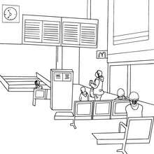 Salle d'attente de gareà colorier - Coloriage - Coloriage VEHICULES - Coloriage TRAIN - Coloriages TRAINS