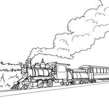 Jolie locomotive à colorier - Coloriage - Coloriage VEHICULES - Coloriage TRAIN - Coloriages TRAINS