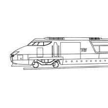 TGV de profil à colorier - Coloriage - Coloriage VEHICULES - Coloriage TRAIN - Coloriages TRAINS