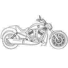 Moto cruiser à colorier - Coloriage - Coloriage VEHICULES - Coloriage MOTOS - Coloriage MOTOS CRUISER