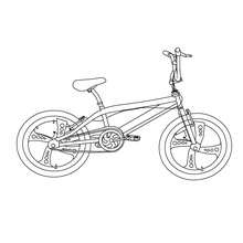 Vélo bicross profil à colorier - Coloriage - Coloriage VEHICULES - Coloriage VELOS - Coloriage VELOS BICROSS