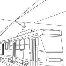 Coloriage tramway gratuit - Coloriage - Coloriage VEHICULES - Coloriage TRAMWAY