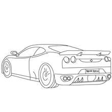 Coloriage : Ferrari arrière à colorier