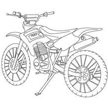 Coloriage moto-cross profil