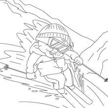 Coloriage de mamie qui fait du ski - Coloriage - Coloriage FETES - Coloriage FETE DES GRANDS MERES