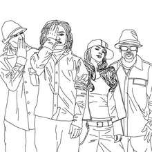 Coloriage : Groupe Black Eyed Peas à colorier