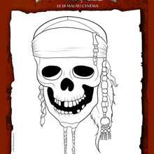 Coloriage : Crâne de Pirates des Caraïbes