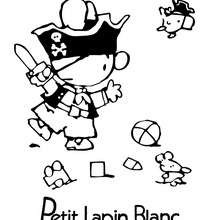 Coloriage du pirate PETIT LAPIN BLANC - Coloriage - Coloriage PETIT LAPIN BLANC