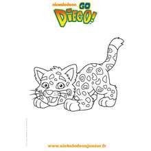Le jaguar de DIEGO à colorier gratuitement - Coloriage - Coloriage DORA - Coloriage TOURNEE NICKELODEON