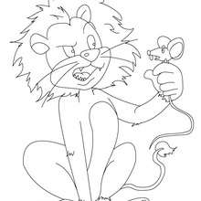 Coloriage gratuit Le Lion et le Rat - Coloriage - Coloriage de CONTES CELEBRES - Les fables de La Fontaine à colorier
