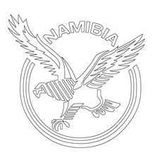 Coloriage : Blason de l'équipe de rugby de Namibie