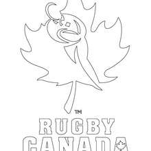 Coloriage : Blason de l'équipe de Rugby du Canada