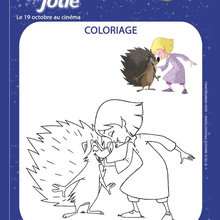Emilie Jolie et le hérisson - Coloriage - Coloriage FILMS POUR ENFANTS - Coloriage EMILIE JOLIE