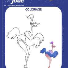 Emilie Jolie et l'autruche - Coloriage - Coloriage FILMS POUR ENFANTS - Coloriage EMILIE JOLIE