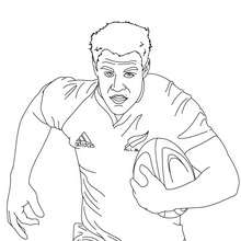Coloriage du Rugbyman DAN CARTER