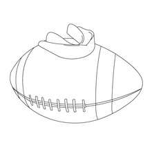 Coloriage du ballon de rugby et du protege dents