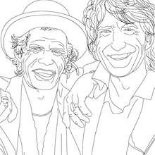 Coloriage de MICK JAGGER ET KEITH RICHARD des Rolling Stones - Coloriage - Coloriage HISTOIRE ET PAYS - Coloriage ROYAUME UNI - Coloriages de Britanniques célèbres