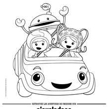 Coloriage : Les Umizoomi dans la Umi voiture