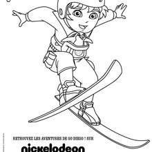 Coloriage Diego au ski