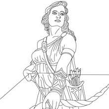 Personnage mythologique : Coloriage ARTEMIS, déesse de la chasse