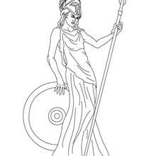 Personnage mythologique : Coloriage ATHENA, déesse de la guerre et de la sagesse