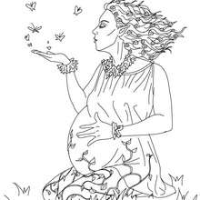 Personnage mythologique : Coloriage GAIA, déesse grecque de la Terre et la fertilité