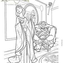 Coloriage Disney : Rebelle - Le Roi Fergus et la reine Elinor