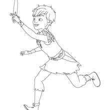 Coloriage : Peter Pan et son épée