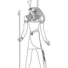 Coloriage : Horus avec la double couronne