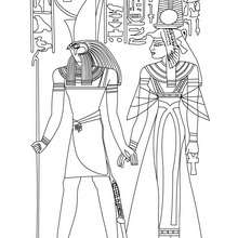 Coloriage : Horus et Nefertari