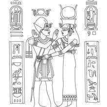 Coloriage : Papyrus avec hieroglyphes