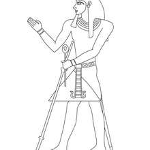 Coloriage : Pharaon avec ses accessoires