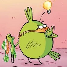 Gonfler des ballons - Lecture - BD pour enfant - Le Piou, l'oiseau le plus idiot de tous - Le Piou : IDIOT D'OISEAU