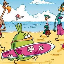 Le Piou et les surfers - Lecture - BD pour enfant - Le Piou, l'oiseau le plus idiot de tous - Le Piou : IDIOT D'OISEAU