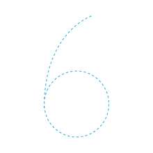 Le chiffre 6 - Dessin - Apprendre à écrire - Apprendre à dessiner les chiffres