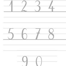 Ecrire les chiffres de 0 à 9 - Dessin - Apprendre à écrire