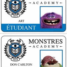 Document officiel de Monstres Academy : Cartes étudiant Art et Don Carlton