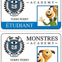 Document officiel de Monstres Academy : Cartes étudiant Terri Perry et Terry Perry