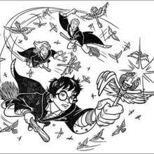 Coloriage Harry Potter : A la poursuite de la clé magique